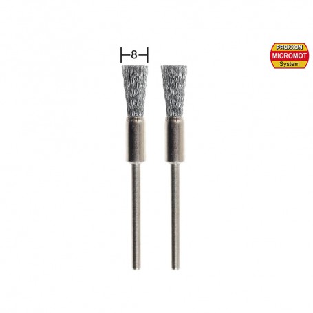 Brosses en acier inoxydable - pinceau fin Ø 8 mm par 2 pièces