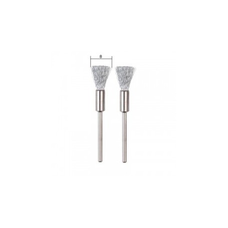 Brosses en acier - pinceau fin Ø 8 mm par 2 pièces